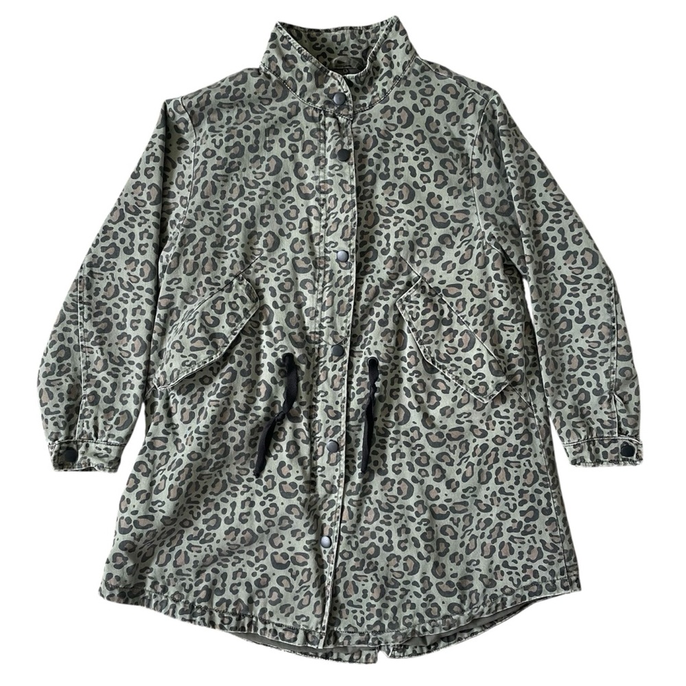 Zara Girls Spring Jacket Coat Leopard Print Utility Size 10